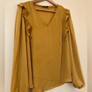 Mustard Yellow Frilly Blouse